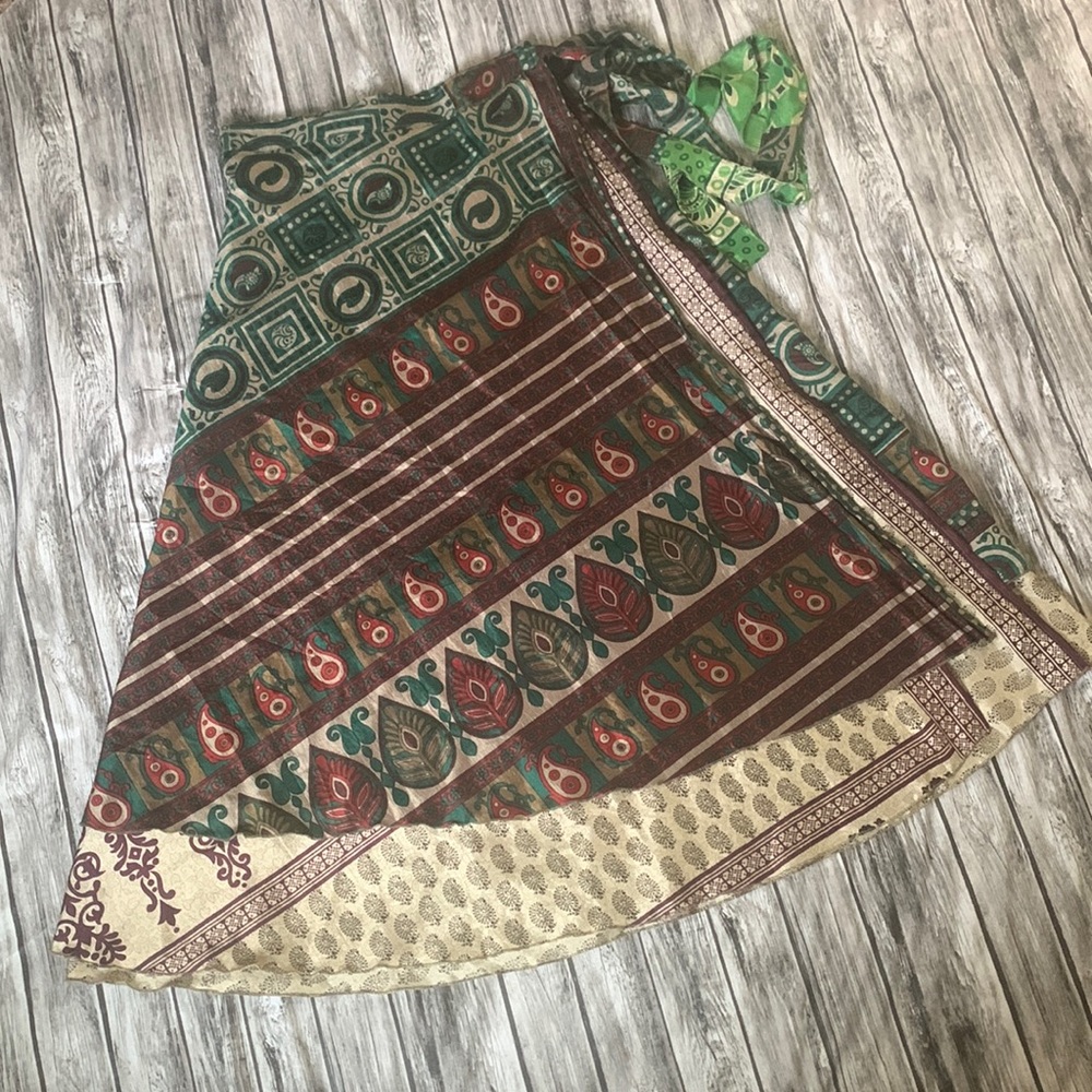 Reversible Sari Wrap Skirt